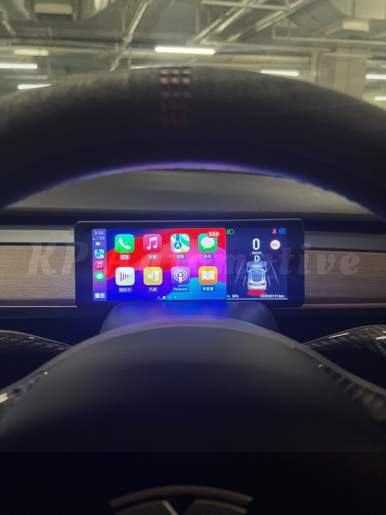 T6 CarPlay Steering Wheel Touchscreen Display for Tesla Model 3/Y with Front Camera